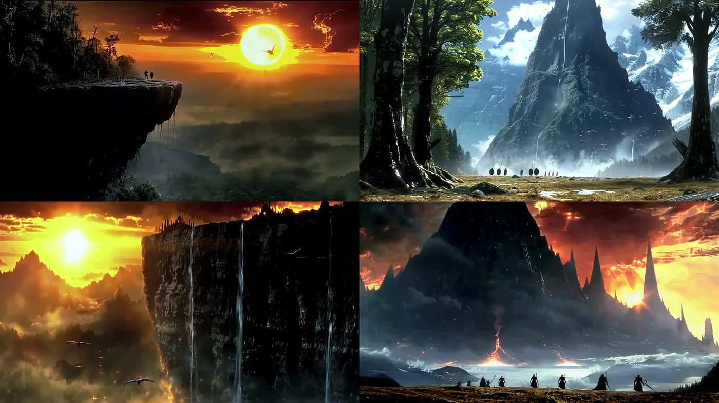 Epic Fantasy Landscapes: A Medley of Twilight Grandeur and Ethereal Nature - Midjourney sref style
