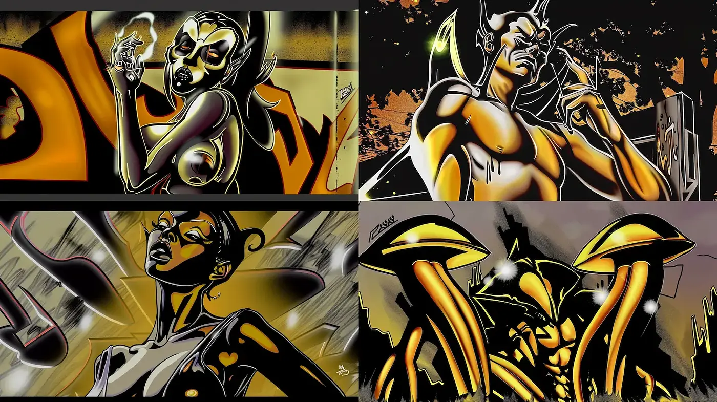 Dynamic and bold comic-inspired visuals with a distinct artistic flair - Midjourney sref style