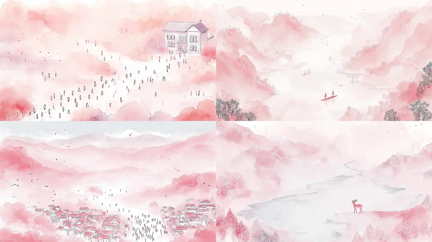 Dreamy Pastel Landscapes with Ethereal Elements - Midjourney sref style