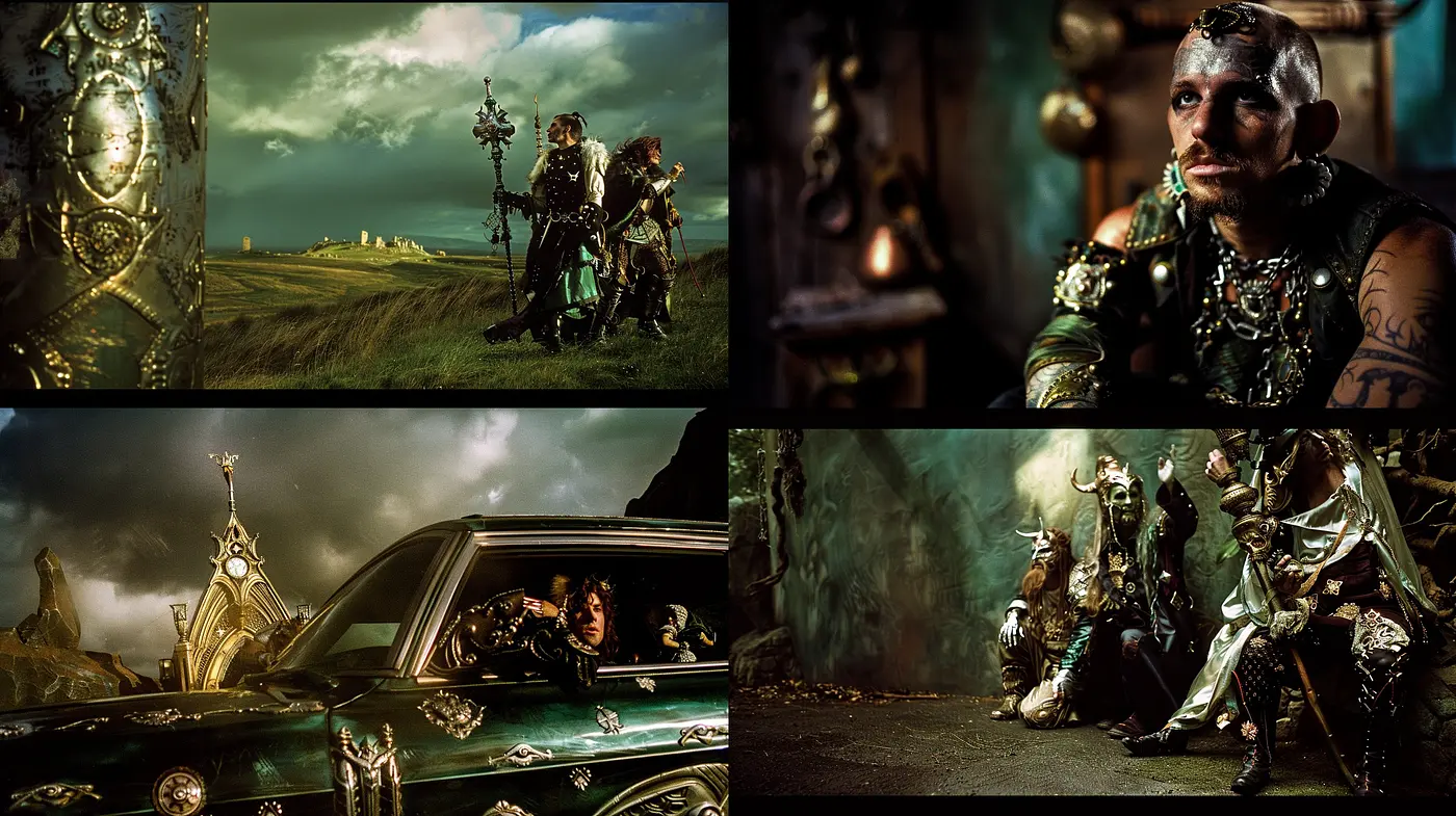 Gritty Epoch Composite: A Fusion of Medieval and Diesel Punk Aesthetics with Cinematic Overtones - Midjourney sref style