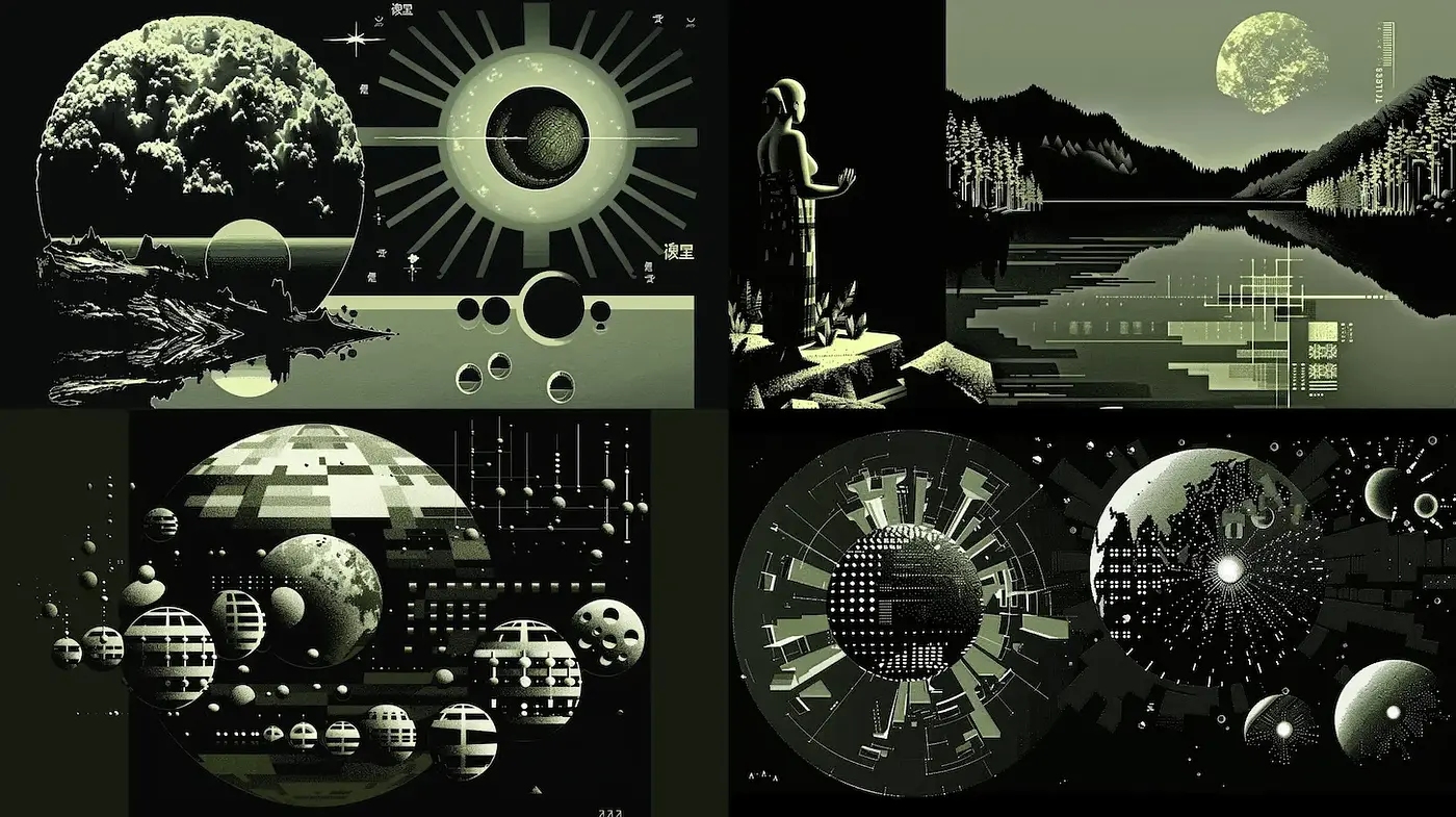 Futuristic Landscapes with Retro Sci-Fi Aesthetics - Midjourney sref style