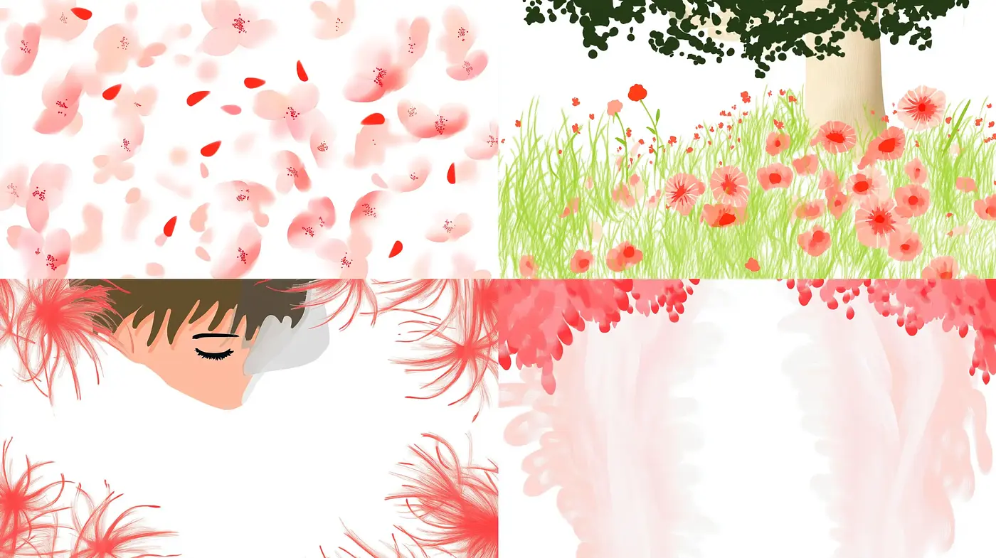 Serene Cherry Blossom Whispers: A Unified Watercolor Dream - Midjourney sref style