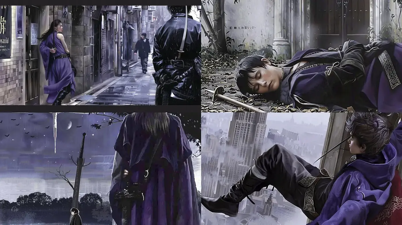 Mysterious Urban Fantasy Aesthetic with Dark Undertones - Midjourney sref style