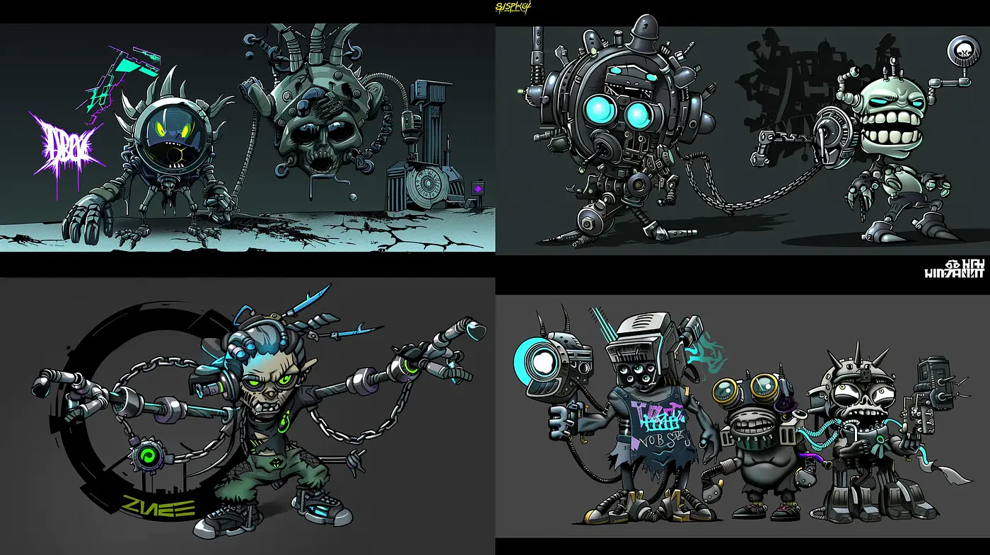 Futuristic Mechanized Contraptions with a Cyberpunk Aesthetic - Midjourney sref style