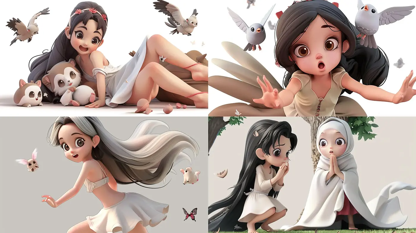 Dreamlike Whimsy of Animated Expressions in Pastel Hues - Midjourney sref style
