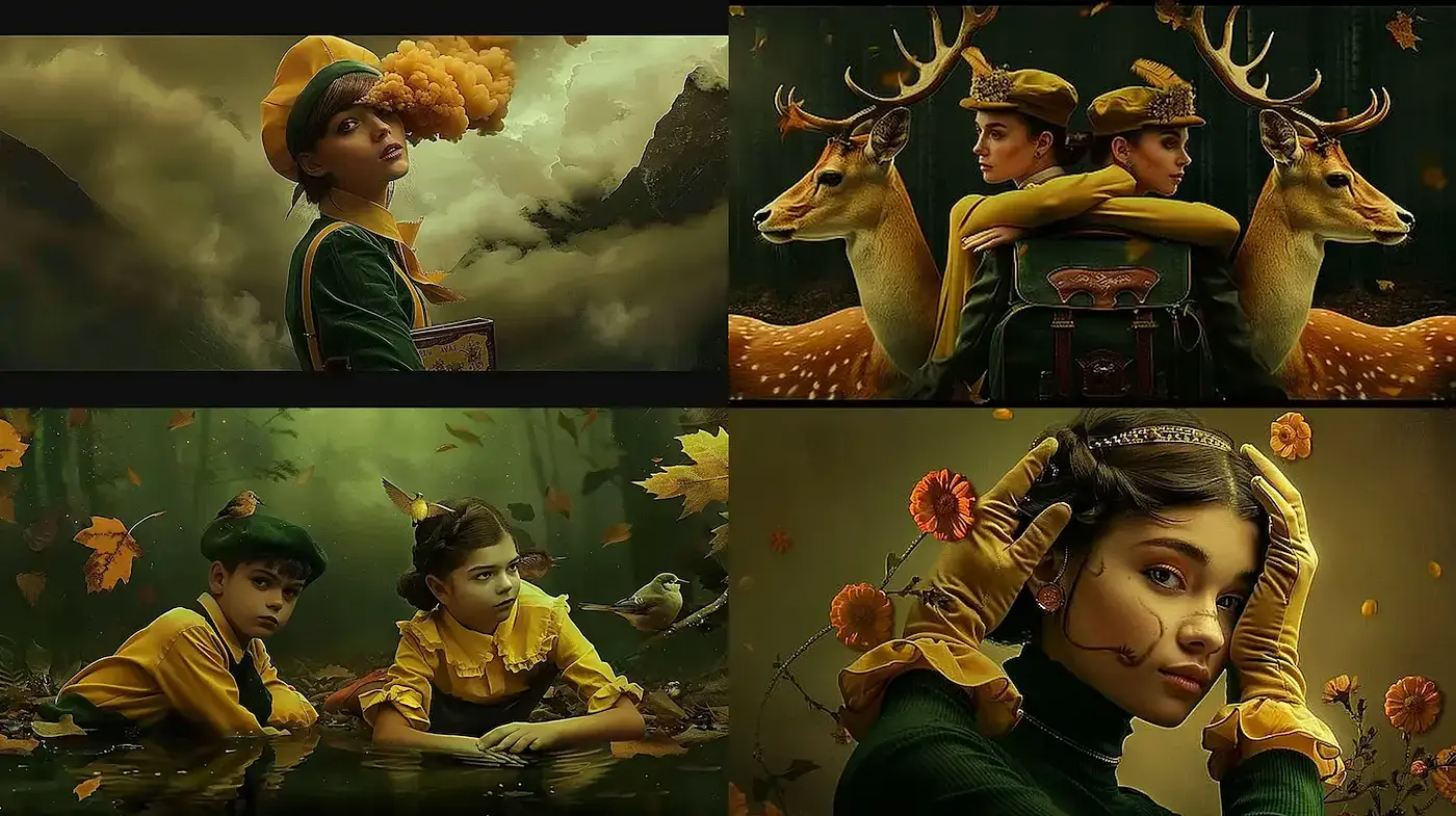 Whimsical and Mystical Vintage Aesthetic with Nature Elements - Midjourney sref style