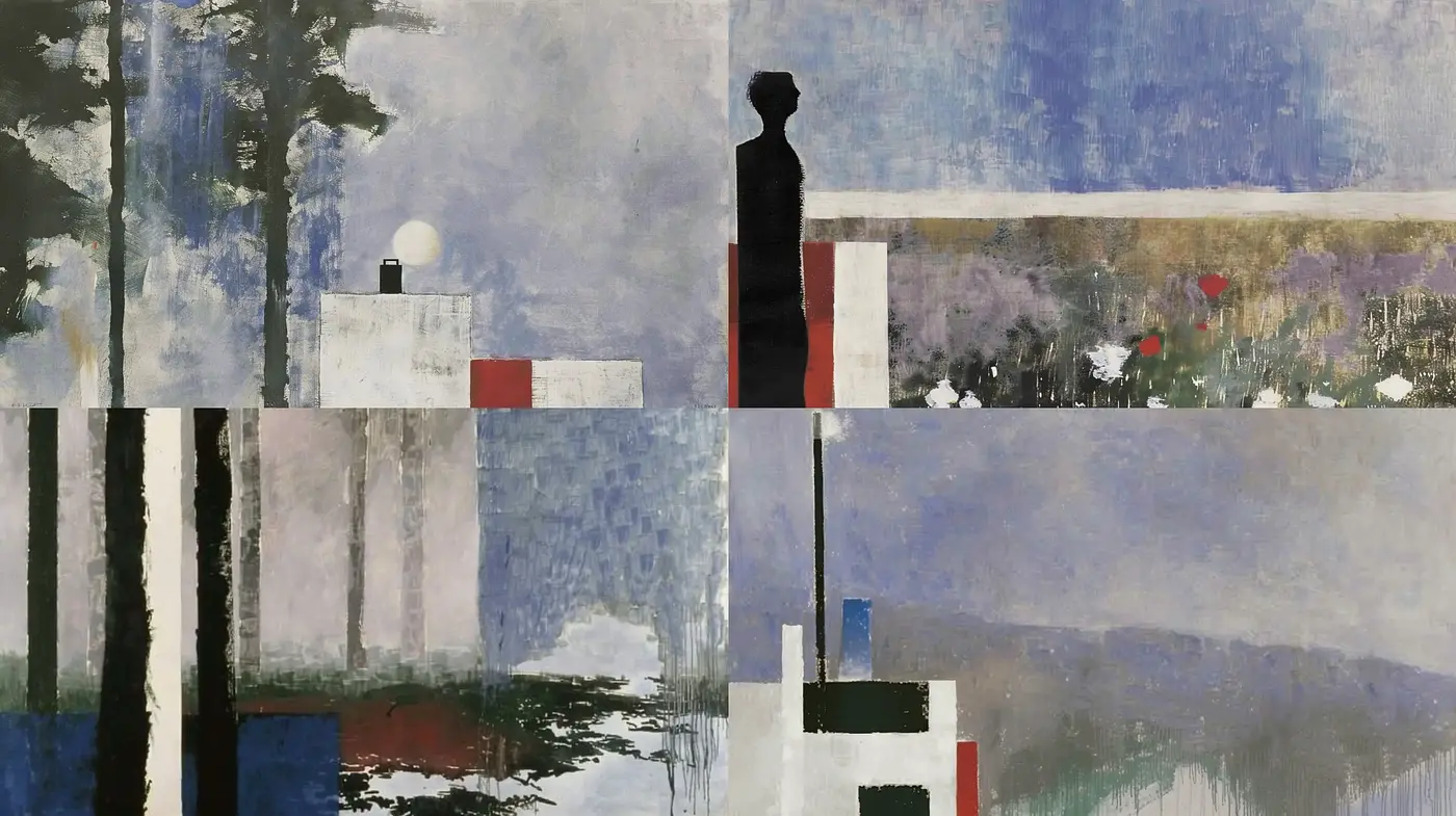 Subtle Reflections of Serenity in Abstract Expressionism - Midjourney sref style
