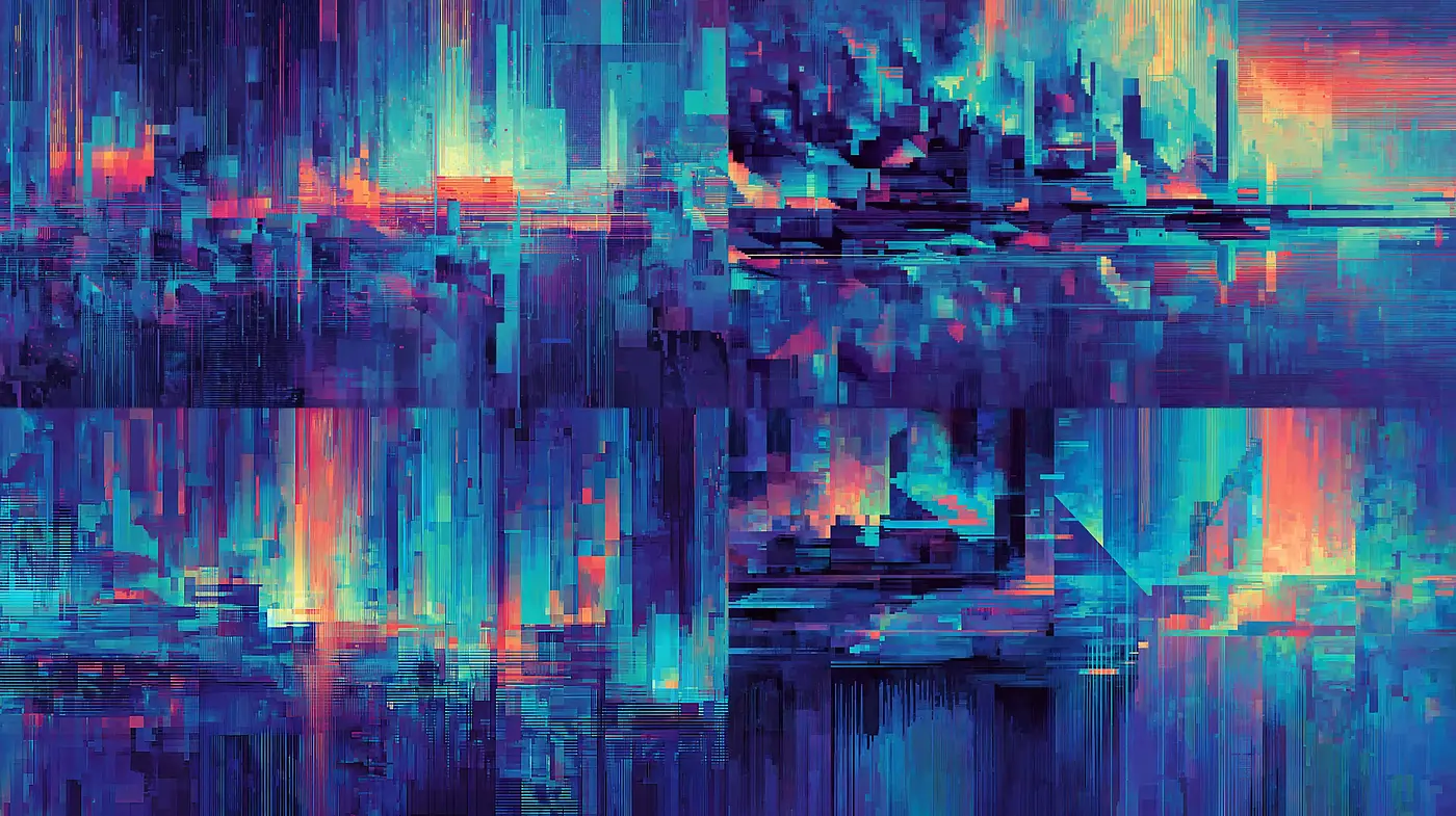 Vibrant Digital Abstracts with a Futuristic Touch - Midjourney sref style