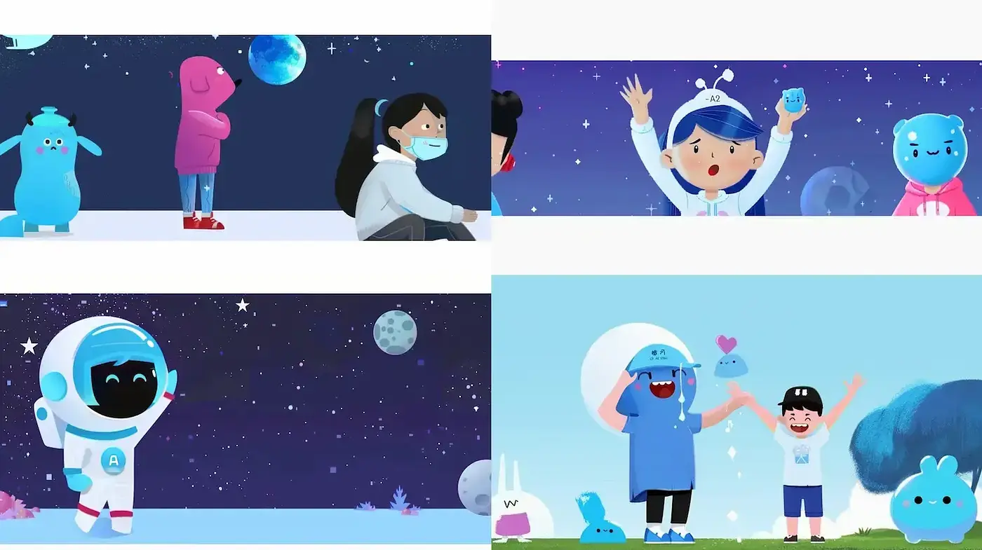 Celestial Whimsy and Bold Simplicity: A Fusion of Cartoonish Charm and Astral Aesthetics - Midjourney sref style