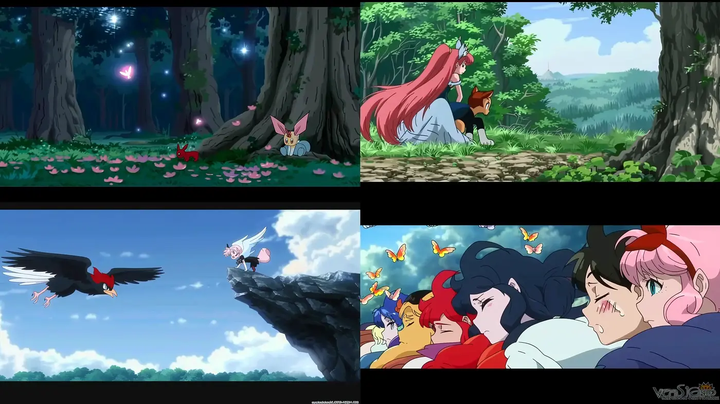 Harmonious Anime-Inspired Nature and Character Vignettes - Midjourney sref style