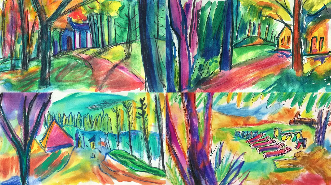Luminous Expressionist Brushwork in Vivid Natural Settings - Midjourney sref style