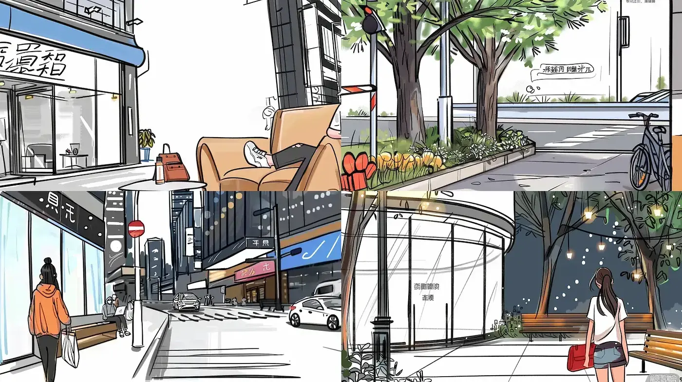 Urban Illustrations with a Contemporary and Playful Vibe - Midjourney sref style