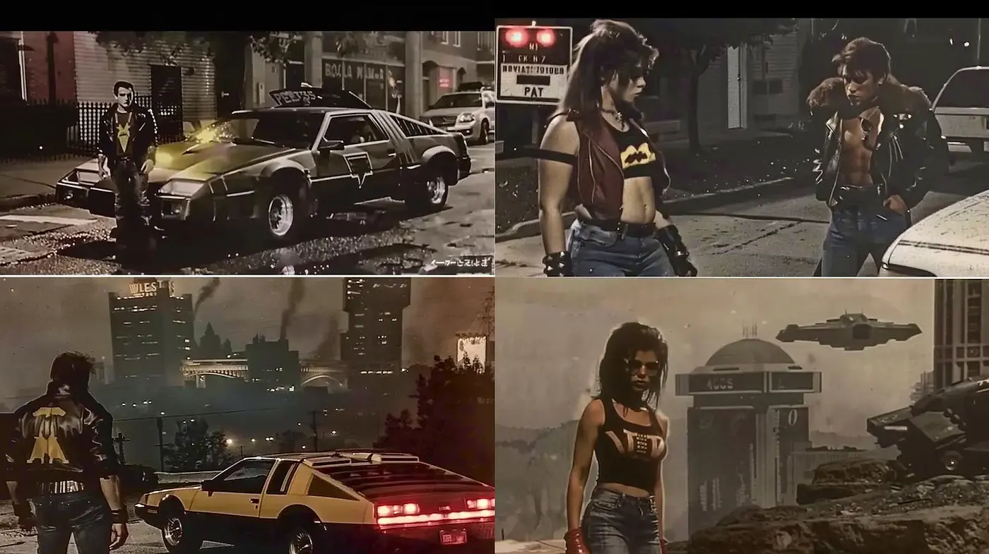 Futuristic Retro Aesthetic with a Gritty Urban Vibe - Midjourney sref style