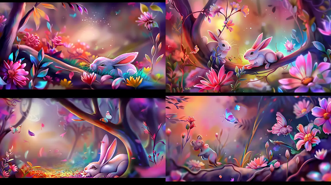 Enchanted Luminescent Forest - A Stylized Digital Fantasy Illustration - Midjourney sref style