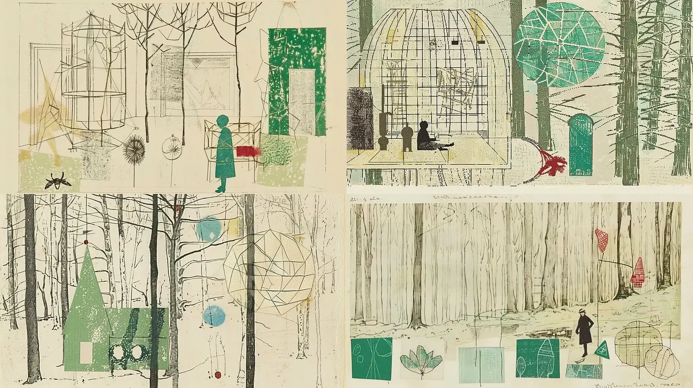 Whimsical Collage of Seasons: An Evocative Mixed-Media Journey - Midjourney sref style