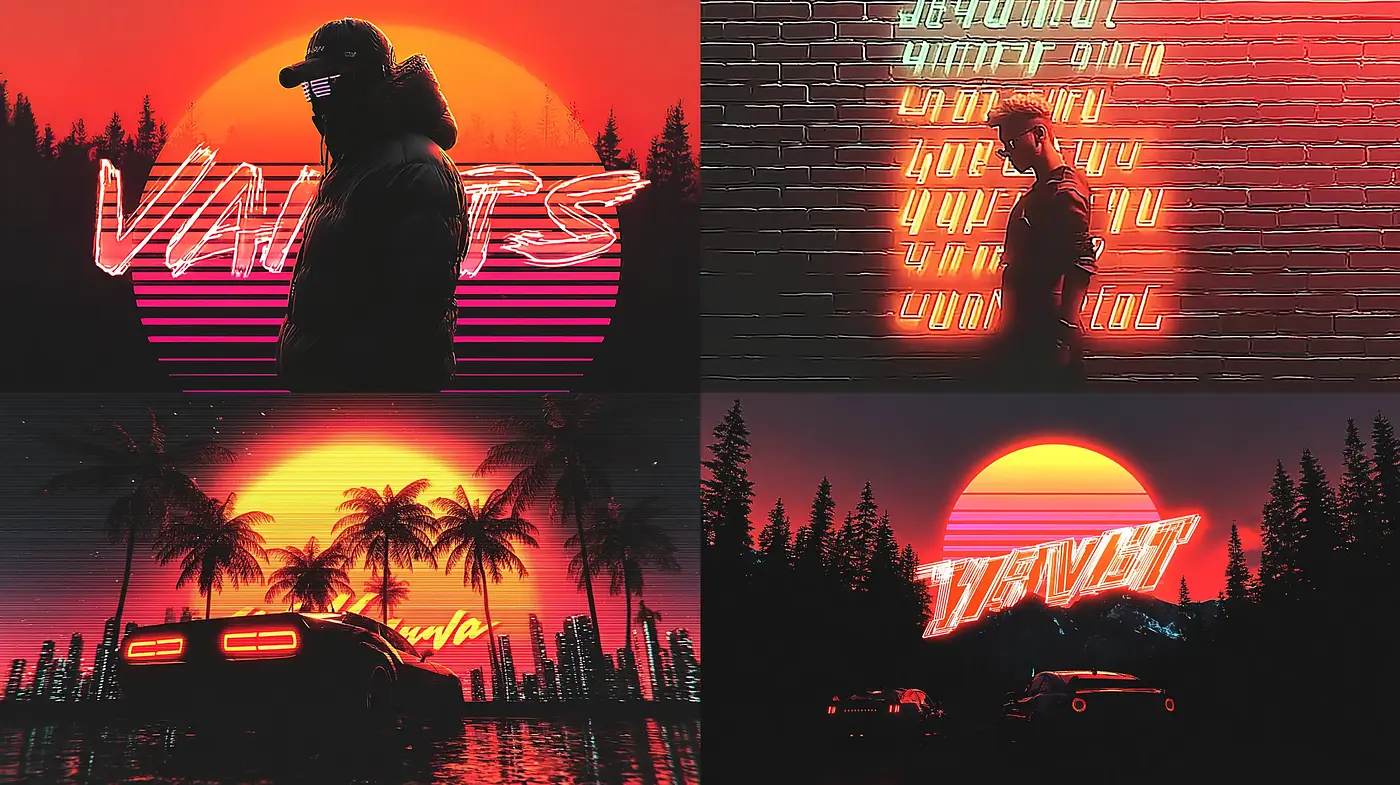 Vibrant and Atmospheric Retro Futurism with Neon Accents - Midjourney sref style