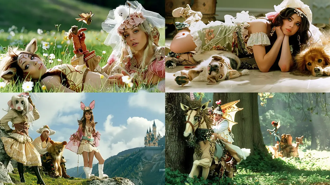 Enchanted Pastoral Dreamscapes: A Harmony of Whimsy and Rustic Elegance - Midjourney sref style