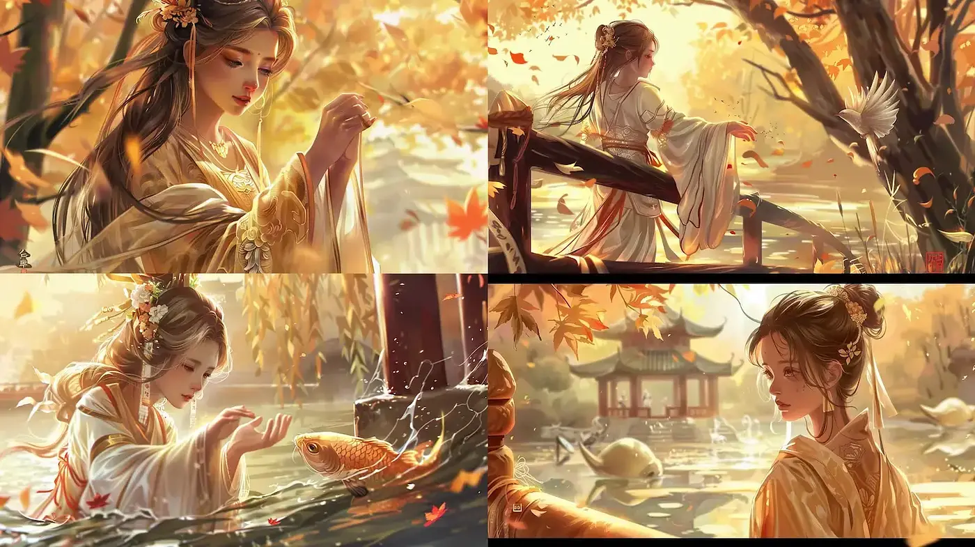 Serene and Enchanting Asian Landscape Artistry - Midjourney sref style