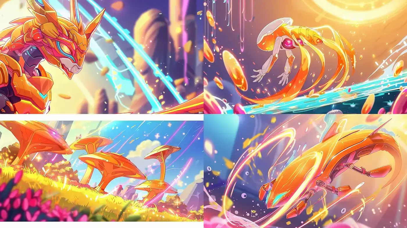 Luminous Chromatic Vistas: A Symphony of Vivid Tones and Dynamic Brushwork - Midjourney sref style