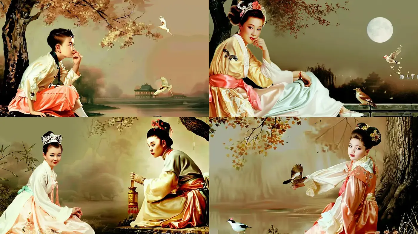 Serene and Harmonious Depiction of Traditional East Asian Aesthetics - Midjourney sref style