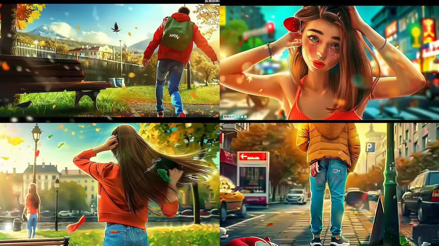 Stylized Digital Art with a Contemporary Urban Vibe - Midjourney sref style