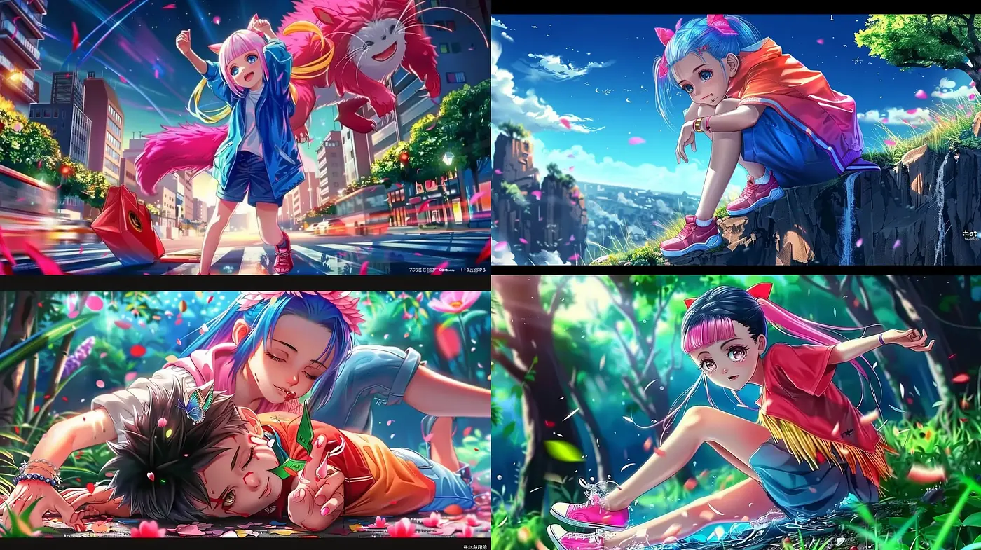 Vibrant Anime-Inspired Digital Paintings - Midjourney sref style