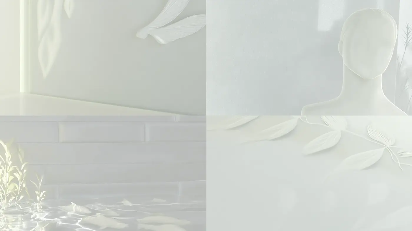 Ethereal Monochromatic Serenity: A Study in Textured Whites and Subtle Shadows - Midjourney sref style