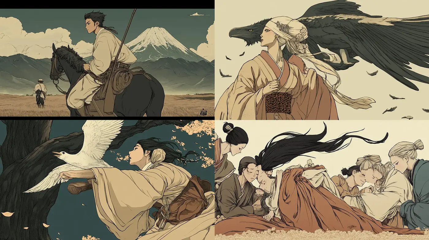 Elegiac Serenity in Monochromatic Hues - A Tribute to Traditional East Asian Artistry - Midjourney sref style