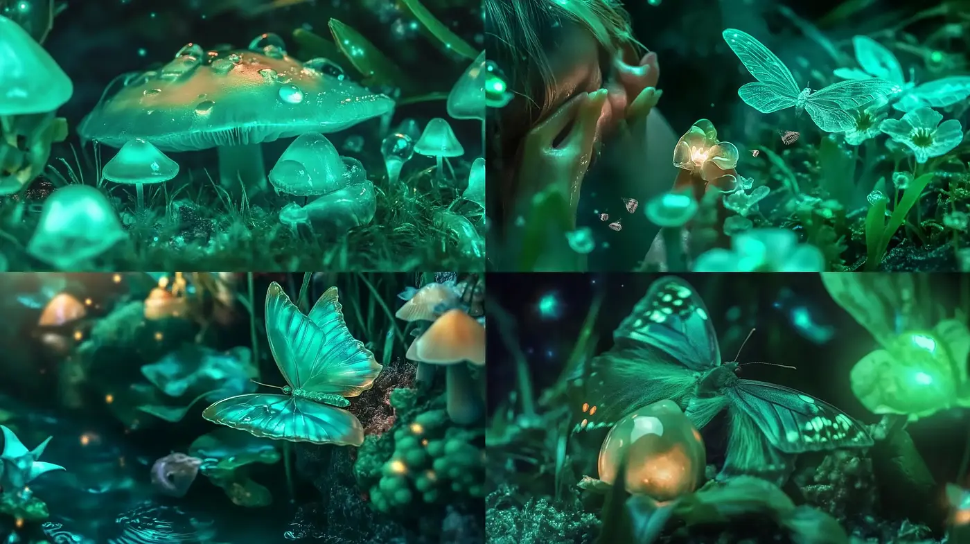 Enchanted Emerald Dreamscape: A Whimsical Fusion of Fantasy and Photorealism - Midjourney sref style