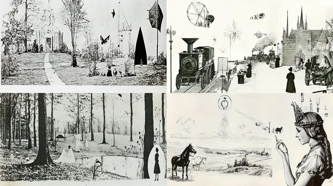Ethereal Victorian Reverie: A Timeless Fusion of Sketch and Vintage Photography - Midjourney sref style