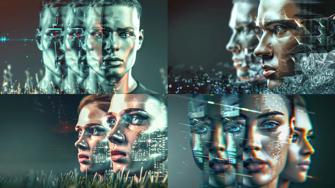 Futuristic Fragmented Realism with a Cybernetic Overlay - Midjourney sref style