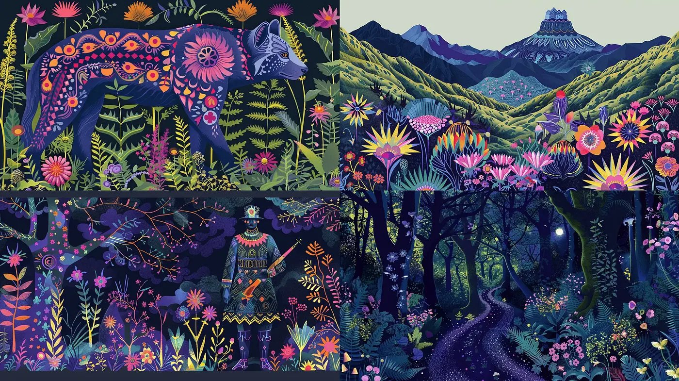 Enchanted Vivid Storybook Illustrations - Midjourney sref style