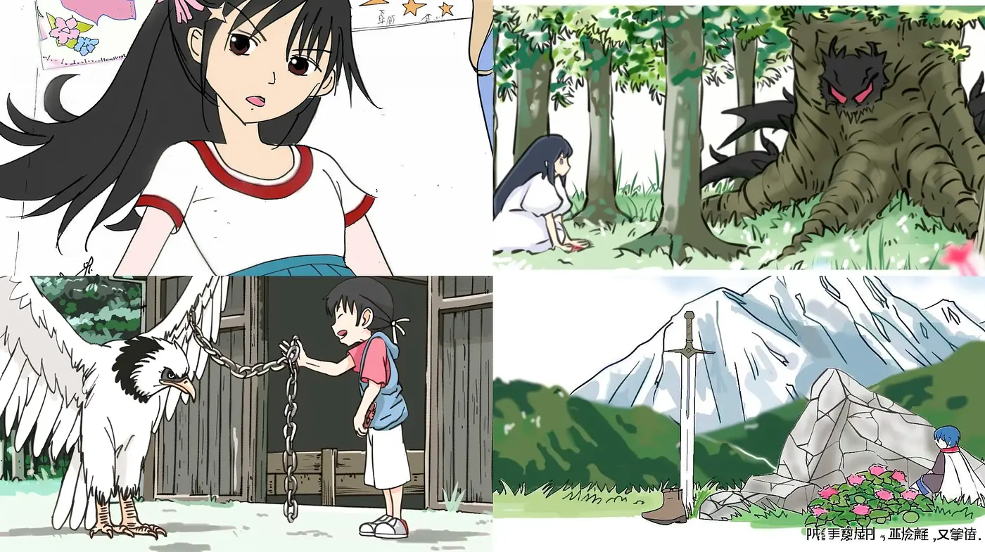 Harmonious Blend of Anime Elegance with Natural, Whimsical Undertones - Midjourney sref style