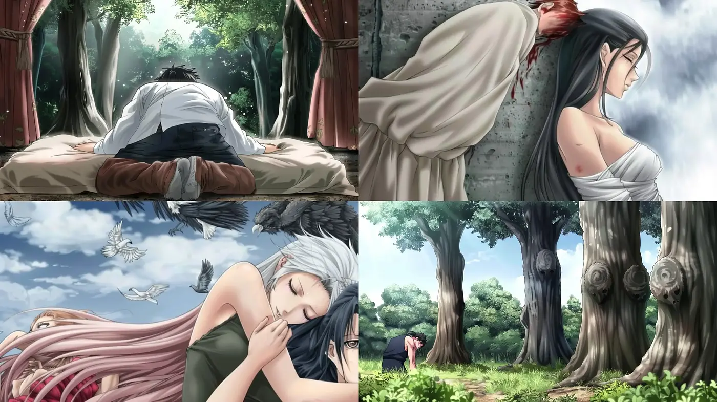 Ethereal Anime-Inspired Dreamscapes with Vivid Nature Elements - Midjourney sref style