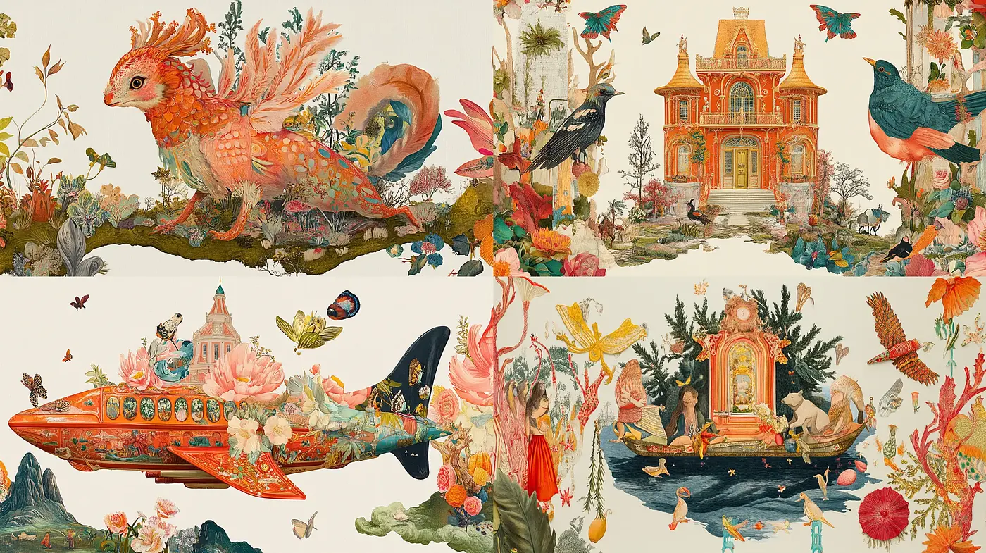 Enchanting Botanical Dreamscape: A Fusion of Victorian and Natural Elegance - Midjourney sref style