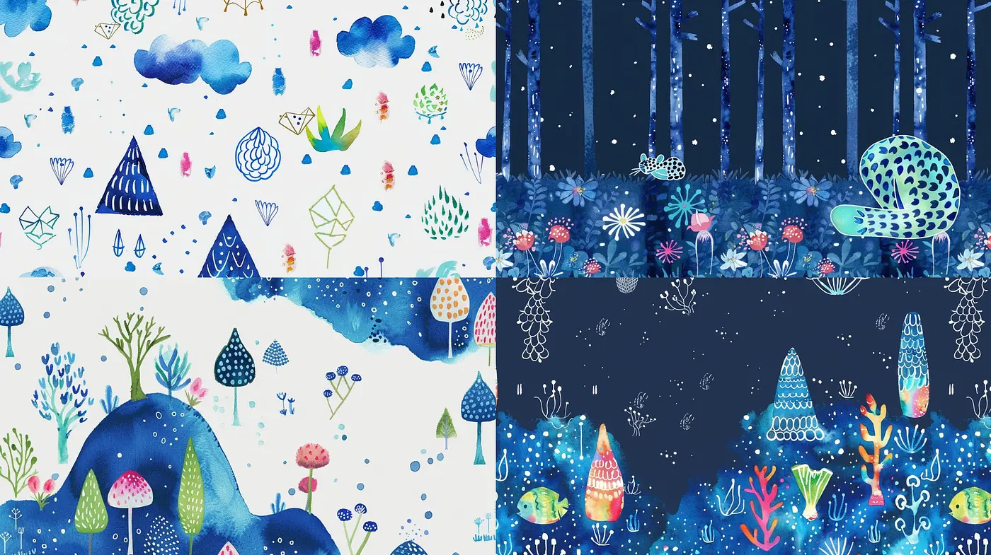 Ethereal Fluorescent Dreamscape: An Enchanted Journey through a Phantasmagorical Palette - Midjourney sref style