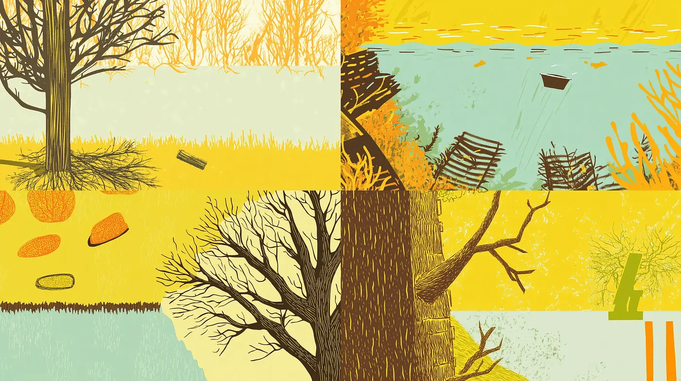 Autumnal Harmony in Stylized Nature - Midjourney sref style
