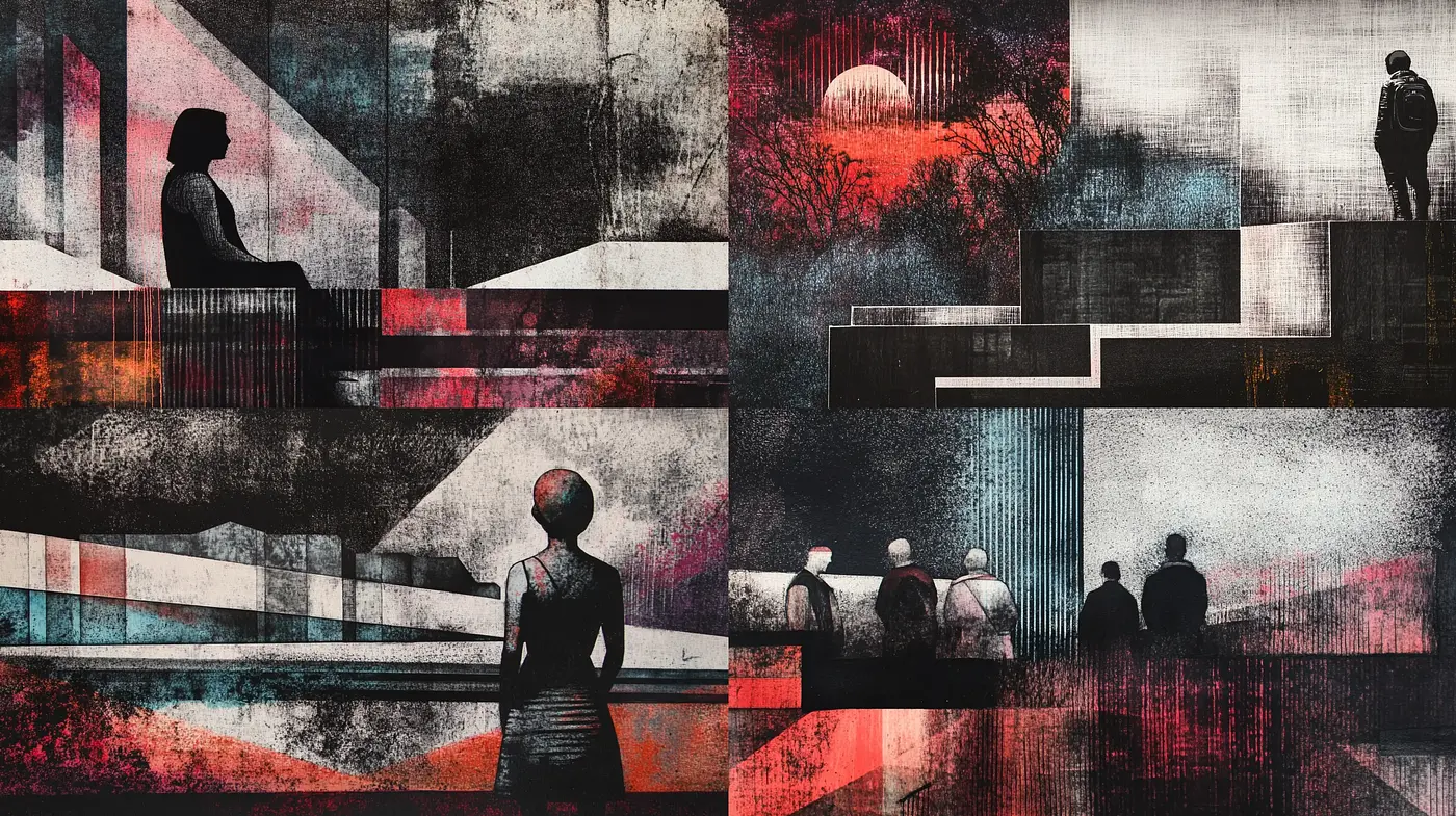 Abstract Geometric Synthesis with a Dystopian Undercurrent - Midjourney sref style