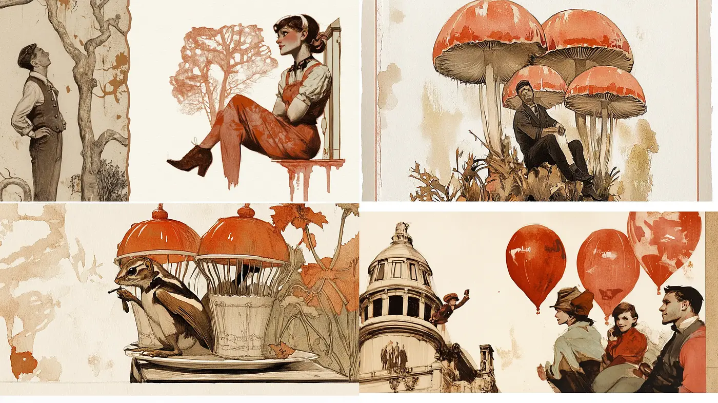 Autumnal Watercolor Impressions with a Timeless Storybook Charm - Midjourney sref style