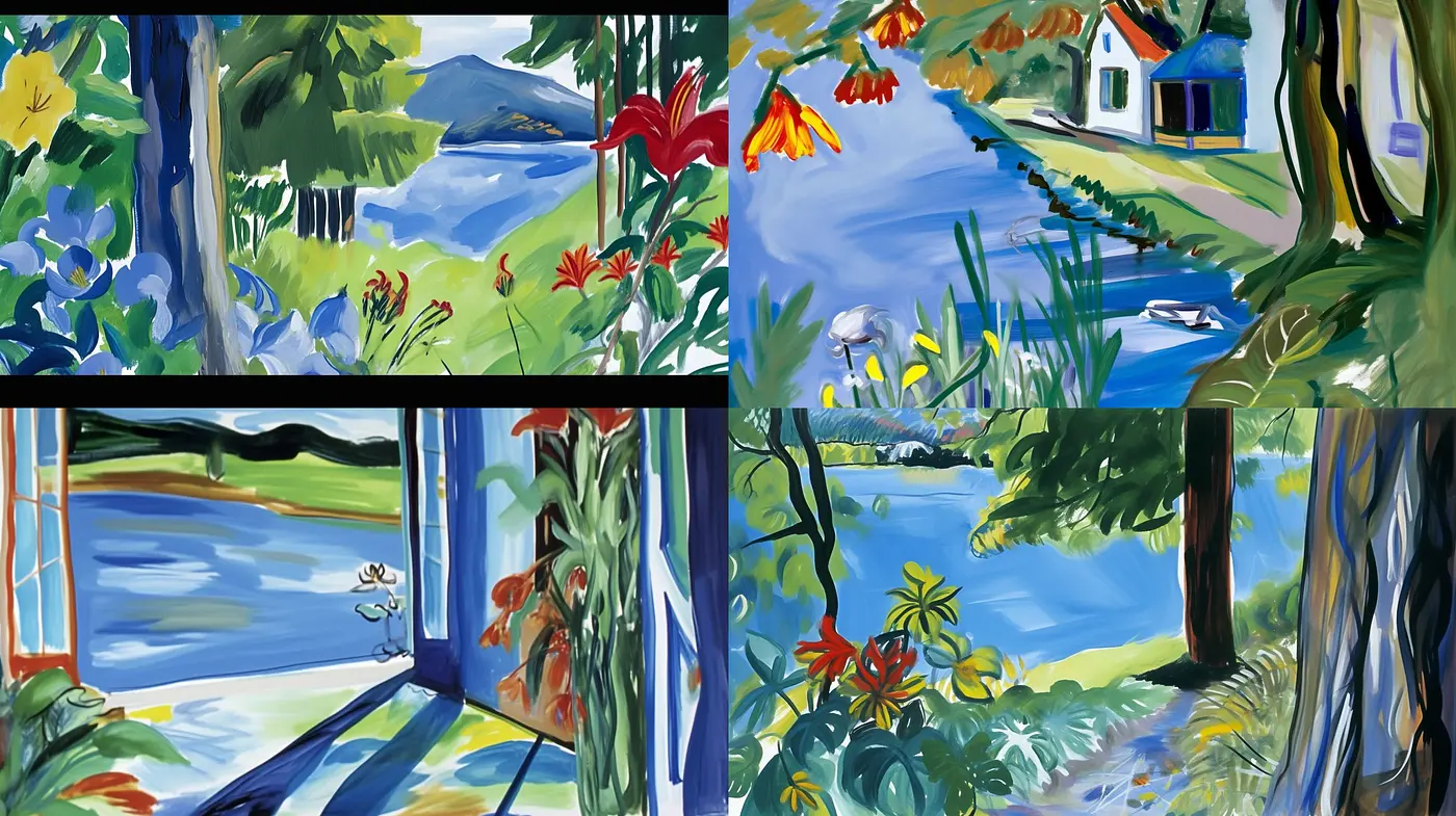 Luminous Expressionist Gardens: A Vivid Display of Brushwork and Color - Midjourney sref style