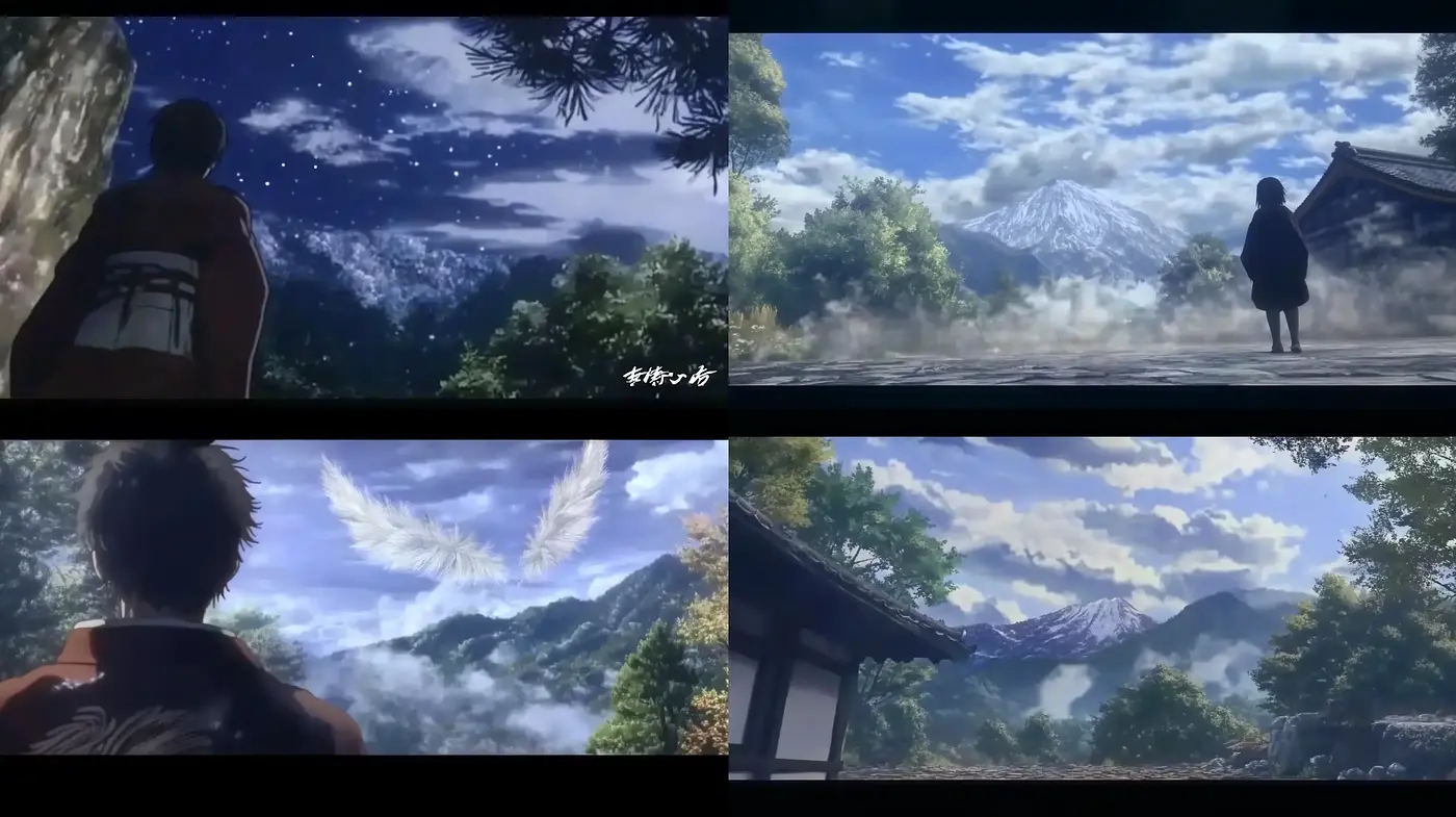 Ethereal Landscape Reverie with Consistent Japanese Anime Aesthetics - Midjourney sref style