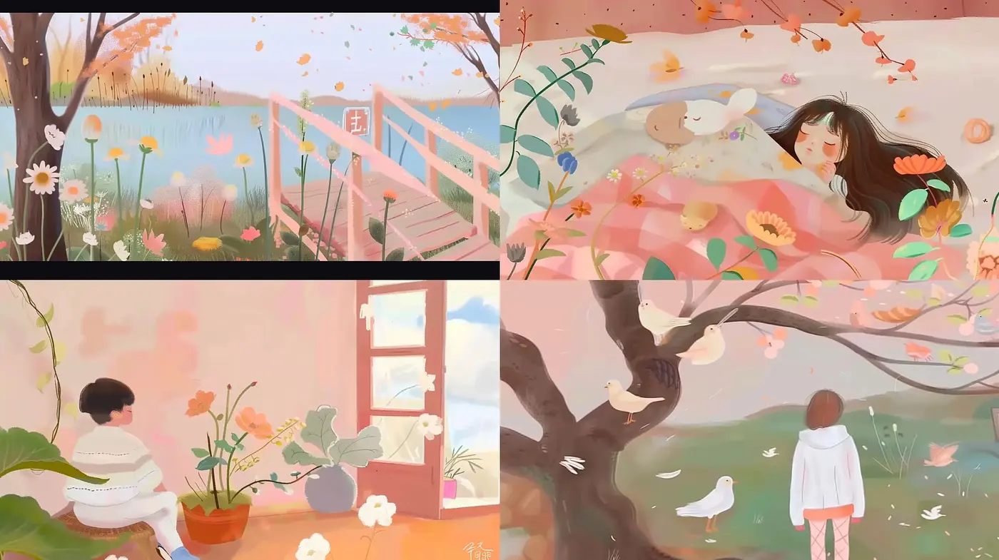 Serene Pastel Dreamscape Collection - Midjourney sref style