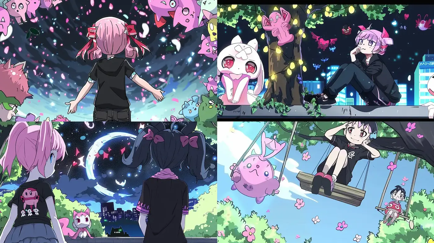 Whimsical Anime-inspired Fantasy with Playful Elements - Midjourney sref style