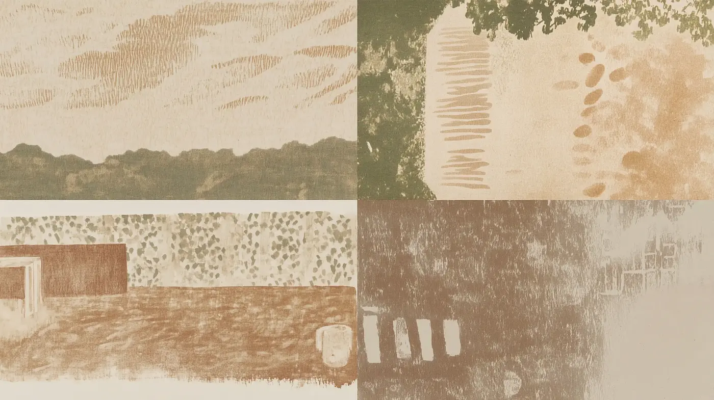 Earthy Tones and Textured Impressions: A Homage to Organic Simplicity - Midjourney sref style