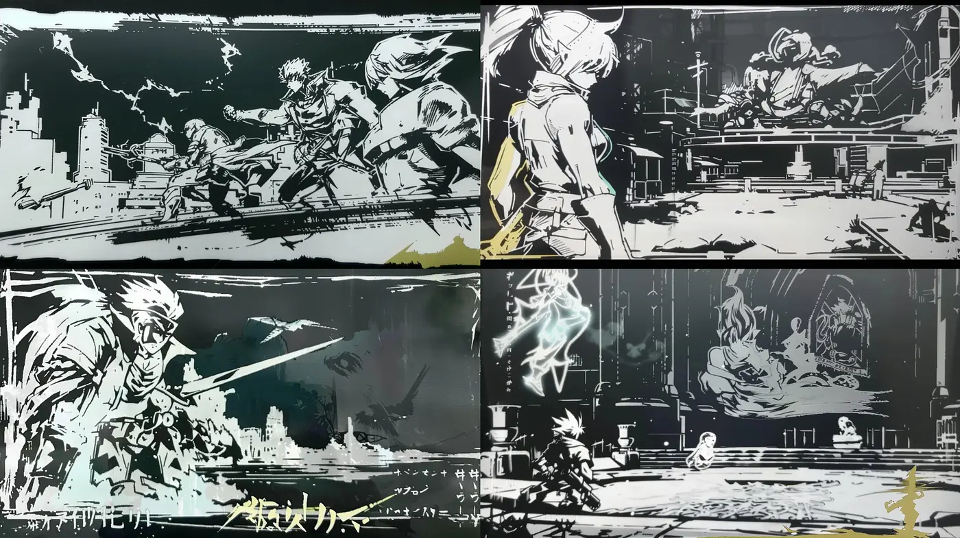 Monochrome Manga Essence with a Stylized Graphic Novel Flair - Midjourney sref style