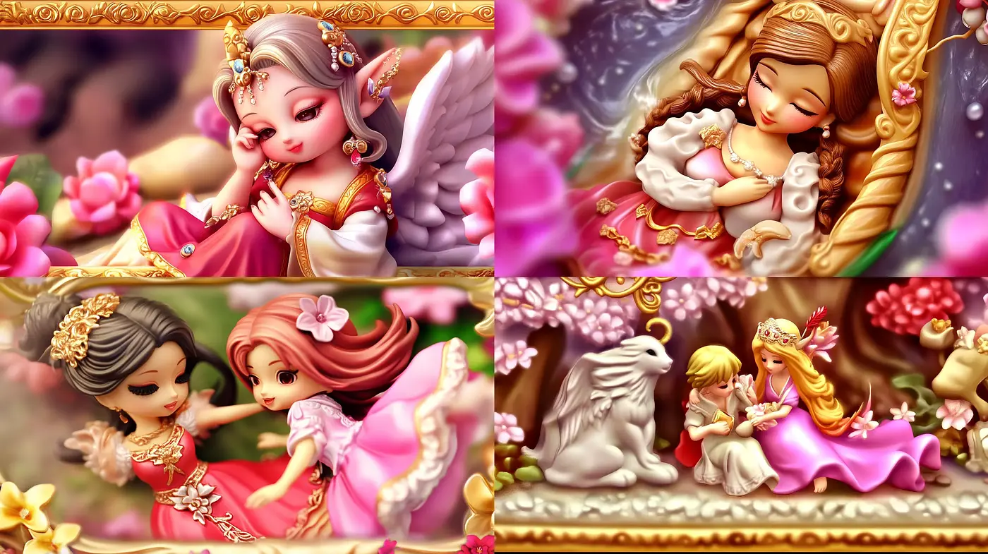 Enchanting Fairytale Renderings with Vibrant Jewel Tones and Whimsical Charm - Midjourney sref style