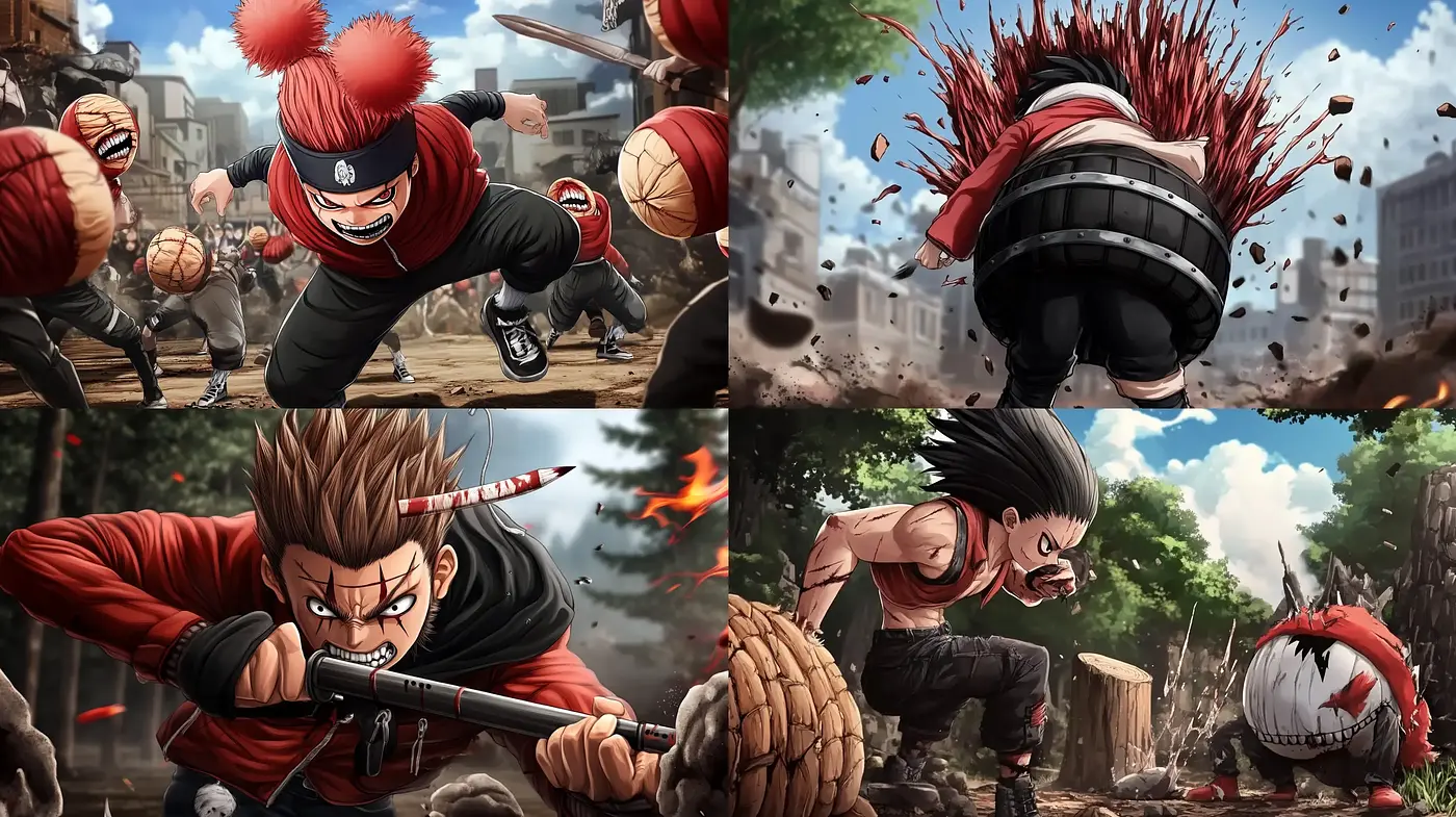 Dynamic Anime-Inspired Action Renderings - Midjourney sref style