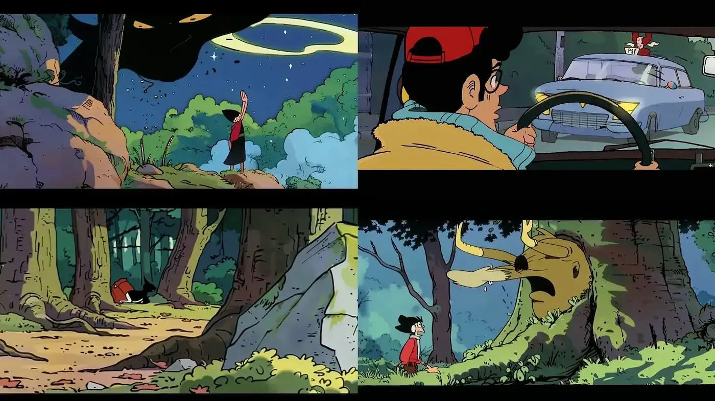 Vibrant, playful cartoon style with a whimsical atmosphere and dimensional textures - Midjourney sref style