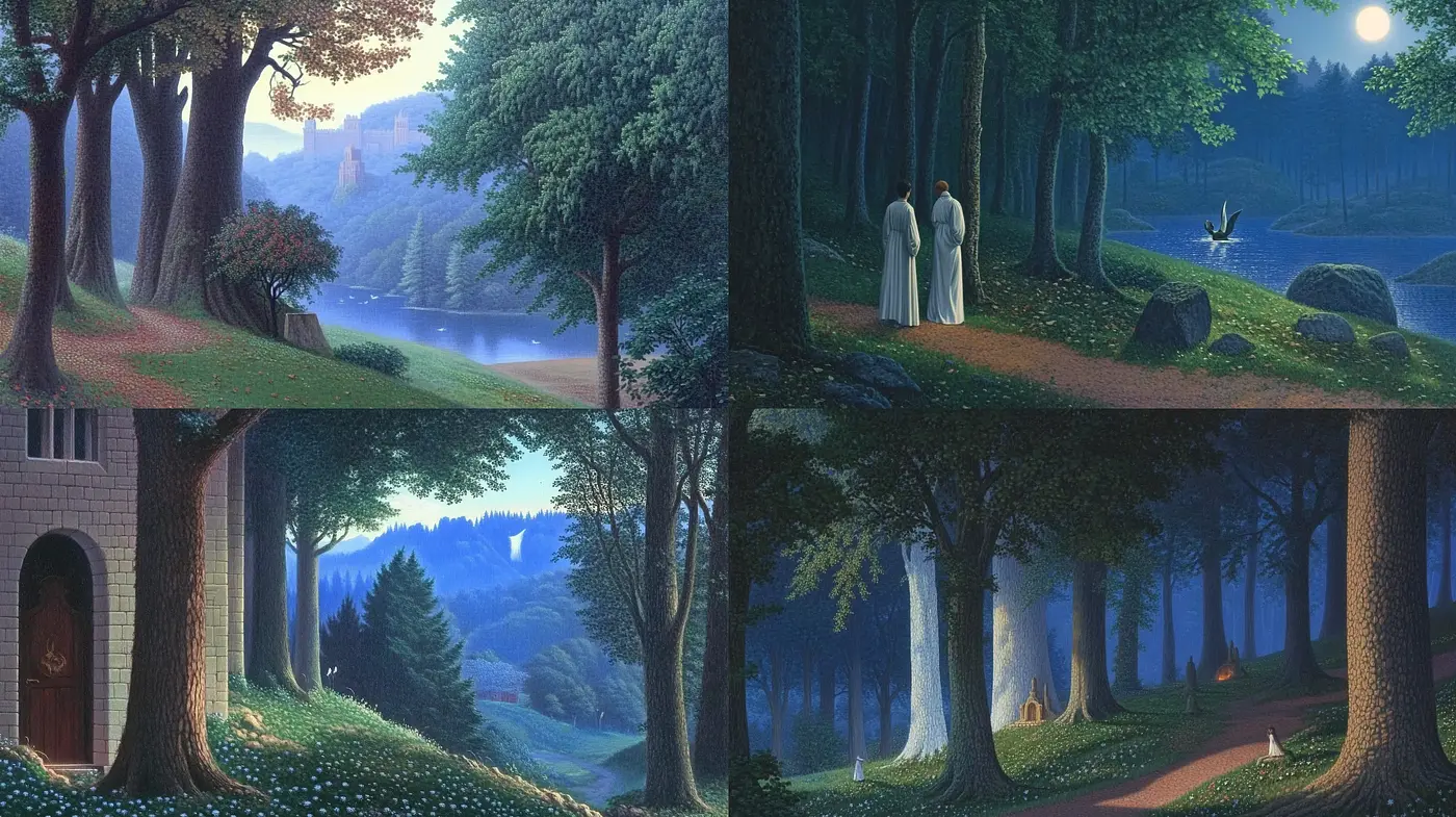 Ethereal Twilights in a Serene Sylvan Dreamworld - Midjourney sref style