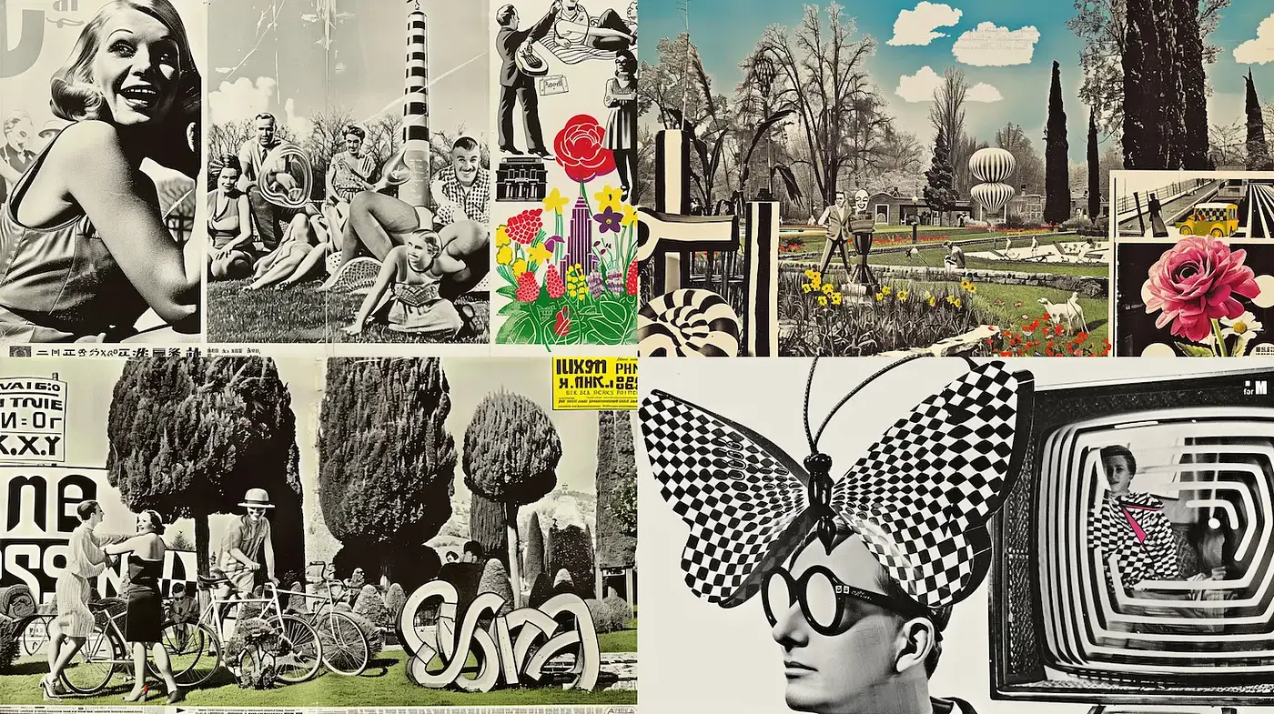 Retro Surrealism with a Whimsical Touch in Black and White - Midjourney sref style